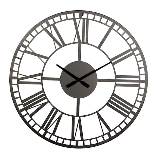 28" Black Metal Contemporary Wall Clock